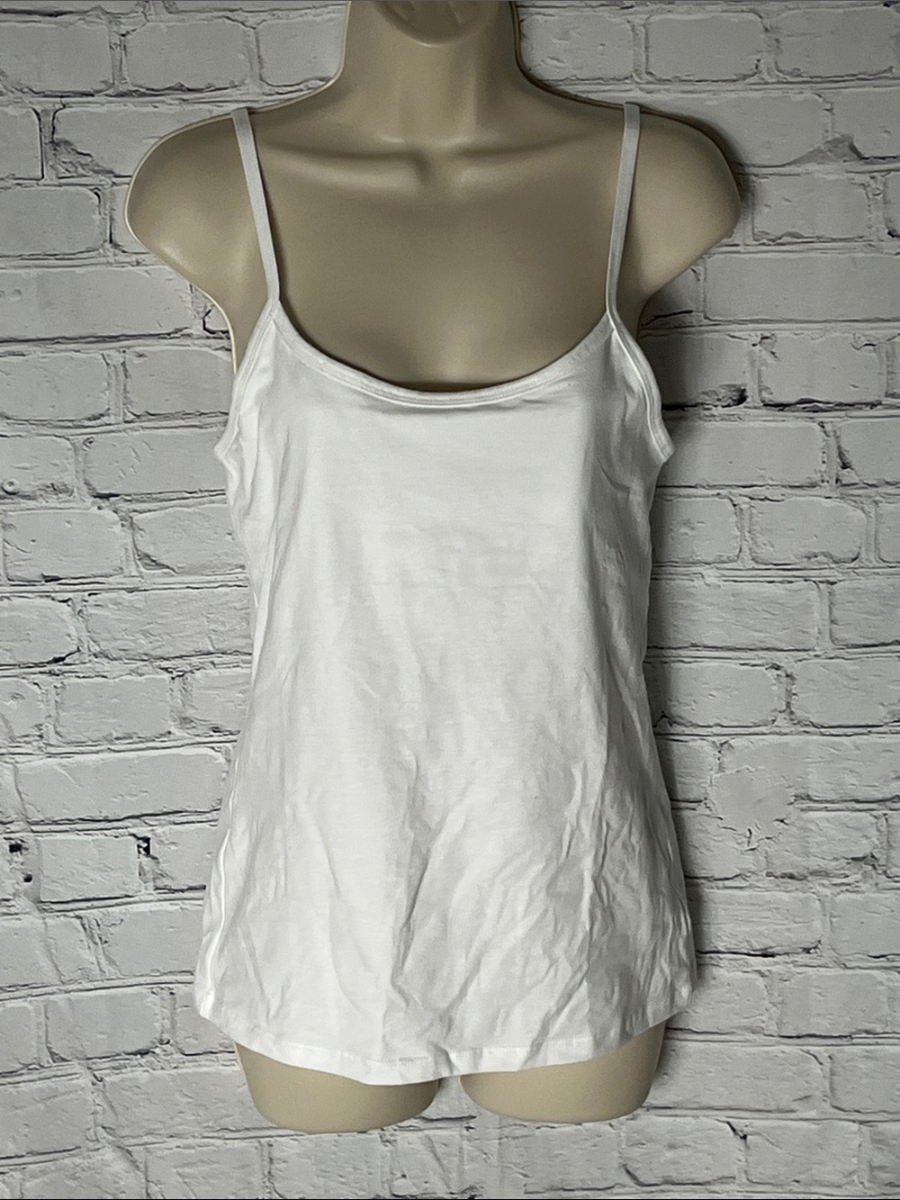 Hanes White Slim Spaghetti Strap Camisole Top